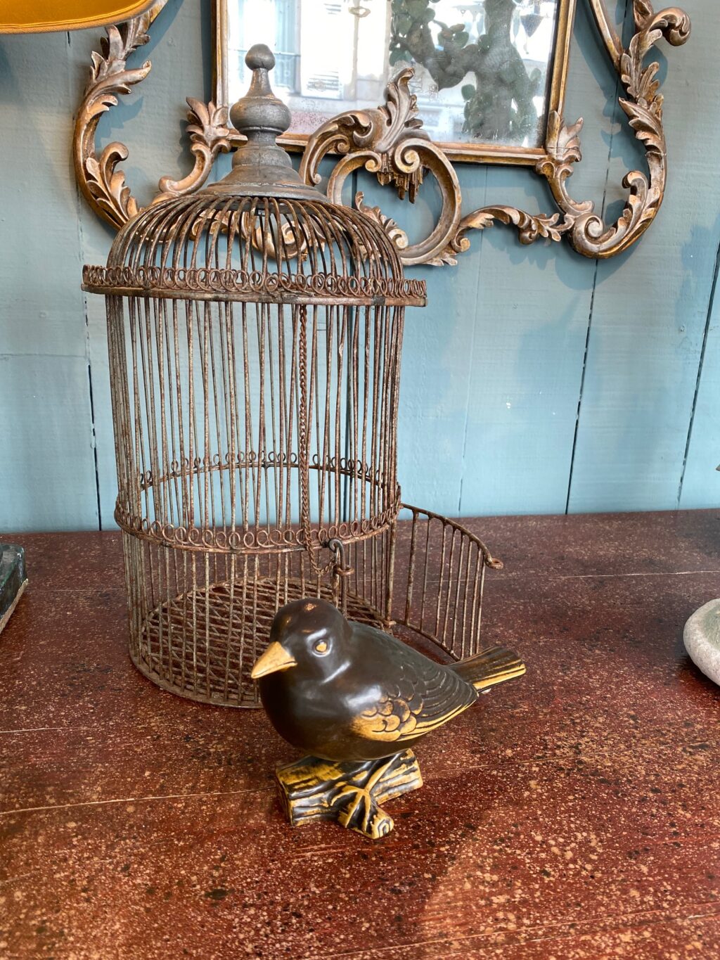 Petite cage à oiseaux en fer fin XIXe – Image 2