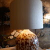 Grande lampe boule décor fleurs de trèfles par Carl Harry Stalhane ca.1960
