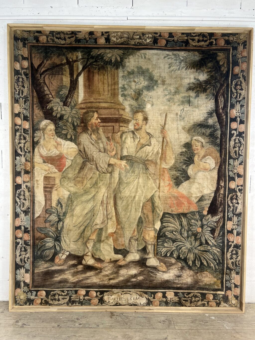 Grande toile peinte d'époque XVIIIe - Provence -