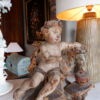 Amour à l'hippocampe, élément en bois sculpté et peint fine XVIIe – Image 6