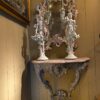 Console Suédoise en bois sculpté & peint décor faux marbre bleu pâle ca.1780 – Image 10