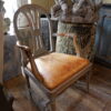 Fauteuil Gustavien dossier lyre patine bleu pâle ca.1800 – Image 4