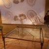 Grande table basse carrée en bronze et verre clair - Suède ca.1960 – Image 3