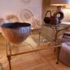 Grande table basse carrée en bronze et verre clair - Suède ca.1960 – Image 5