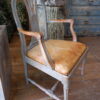 Fauteuil Gustavien dossier lyre patine bleu pâle ca.1800 – Image 6