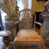 Fauteuil Gustavien dossier lyre patine bleu pâle ca.1800 – Image 7