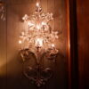 Paire de très grandes appliques en métal argenté motif tournesols - 6 bras de lumière - Italie XIXe – Image 5