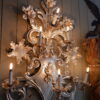 Paire de très grandes appliques en métal argenté motif tournesols - 6 bras de lumière - Italie XIXe – Image 6