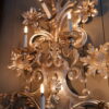 Paire de très grandes appliques en métal argenté motif tournesols - 6 bras de lumière - Italie XIXe – Image 4