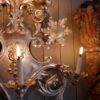 Paire de très grandes appliques en métal argenté motif tournesols - 6 bras de lumière - Italie XIXe – Image 3