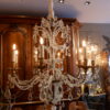 Lustre italien à grosses perles de verre, étoiles et pendants en forme de poires et en cristal taillé - Fin XIXe – Image 4