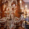 Lustre italien à grosses perles de verre, étoiles et pendants en forme de poires et en cristal taillé - Fin XIXe – Image 3