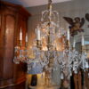 Lustre Génois en bois doré, perles de verre, & cristal taillé - ca1880