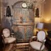 Paire de fauteuils médaillons Louis XVI laque verte d'origine - France XIXe – Image 2