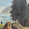 Huile sur toile paysage de montagne au bord d 'un lac
