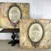paire de panneaux en bois peint