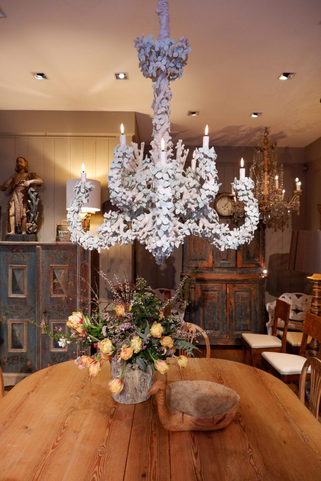 Grand Feuilles Blanches chandelier by Edouard Chevalier -One of a kind - Image 11