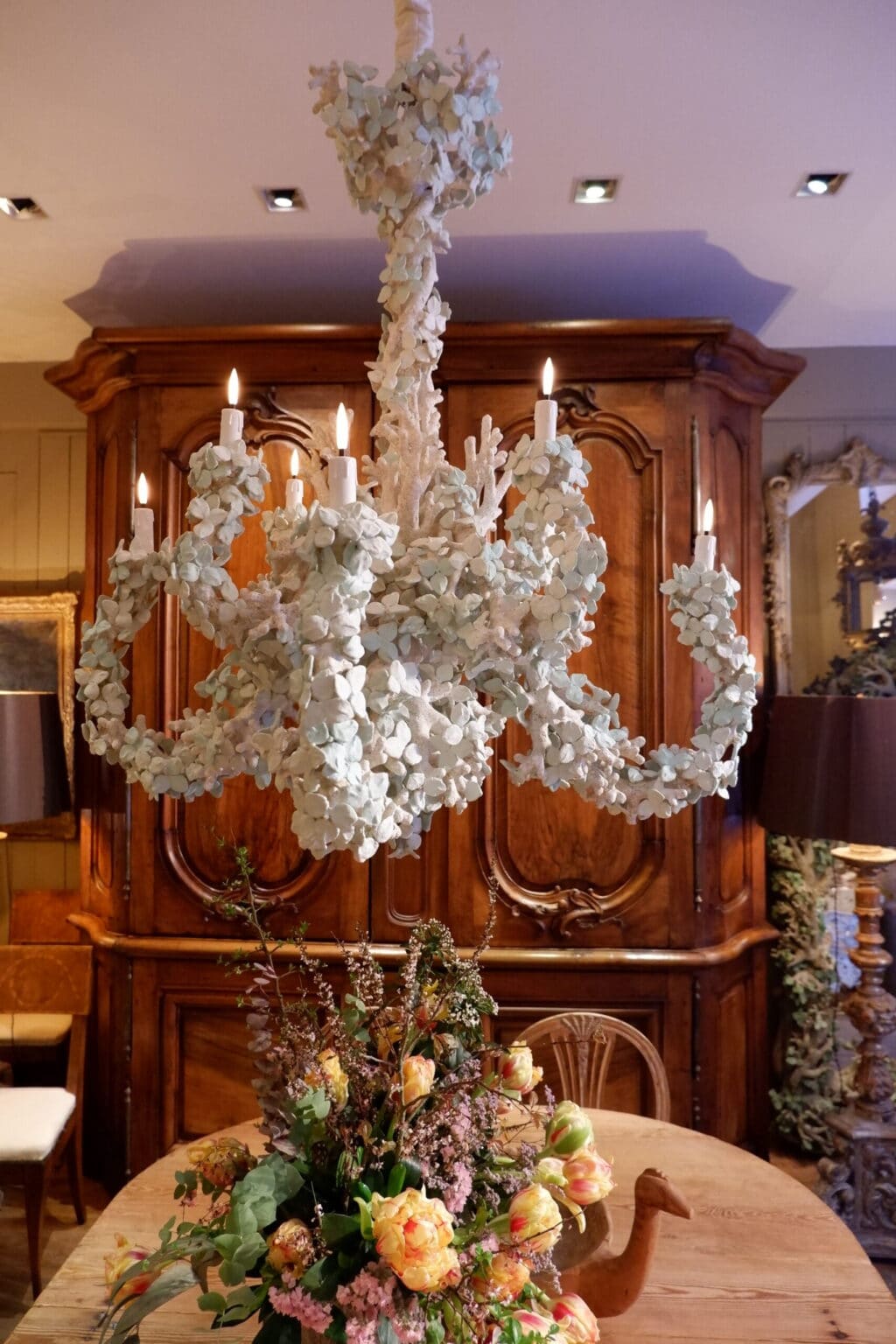 Grand Feuilles Blanches chandelier by Edouard Chevalier -One of a kind - Image 14