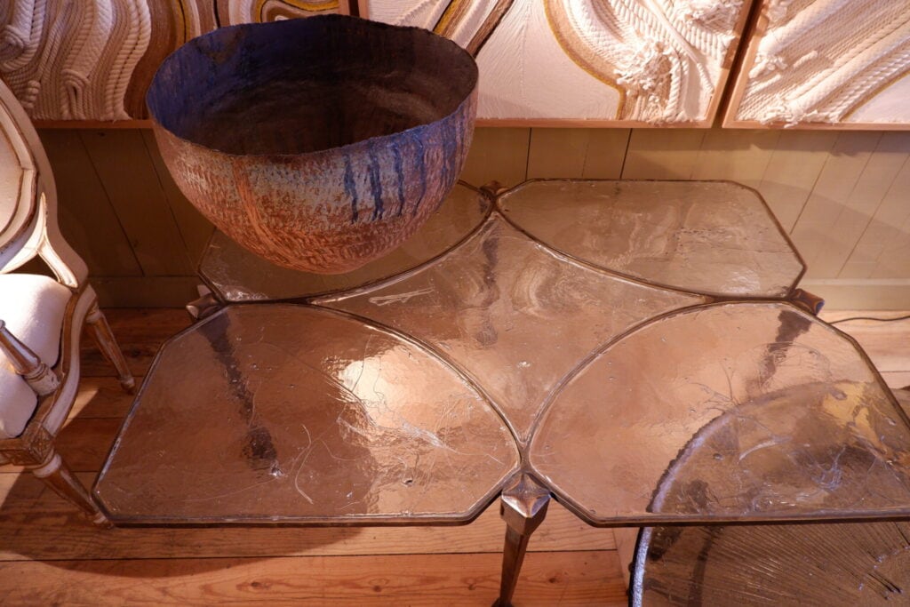 Large rectangular coffee table in bronze and cast glass - Sweden ca.1960 - Image 2