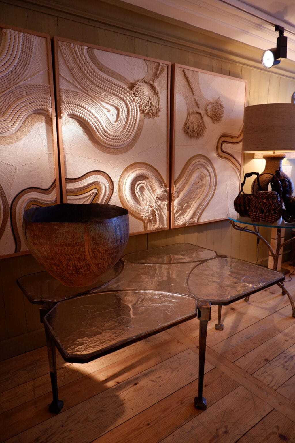 Large rectangular coffee table in bronze and cast glass - Sweden ca.1960 - Image 6