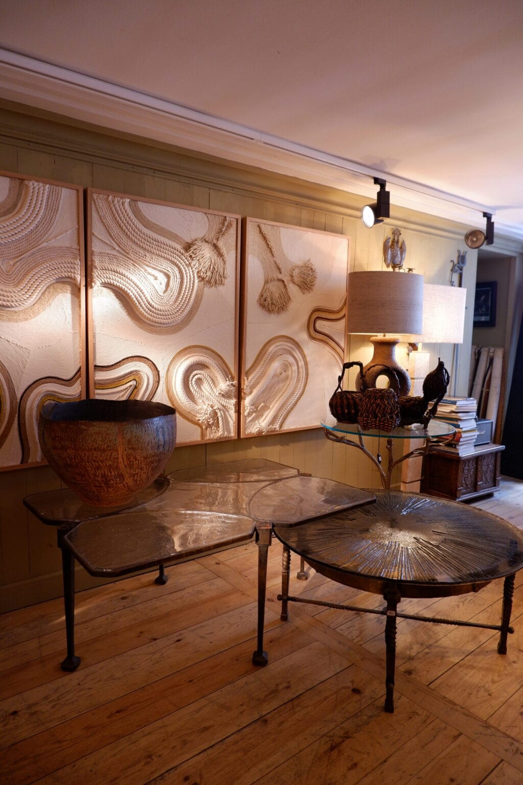 Large rectangular coffee table in bronze and cast glass - Sweden ca.1960 - Image 3