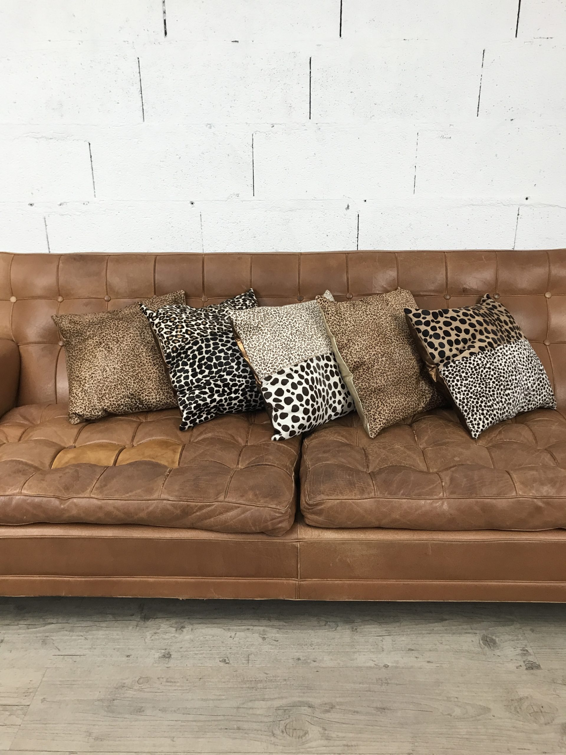 Lot de 5 coussins imprimés fauve