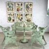 Ensemble de jardin en fonte fougère vert