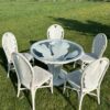 ensemble en rotin table +5 chaises