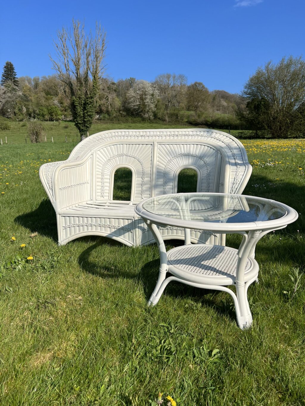 Ensemble de jardin Table + 5 chaises en rotin – Image 9