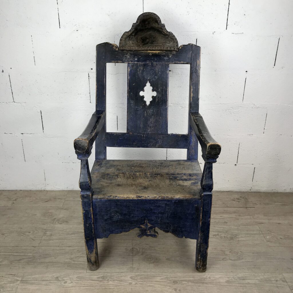 Fauteuil Bleu en bois Espagne – Image 2