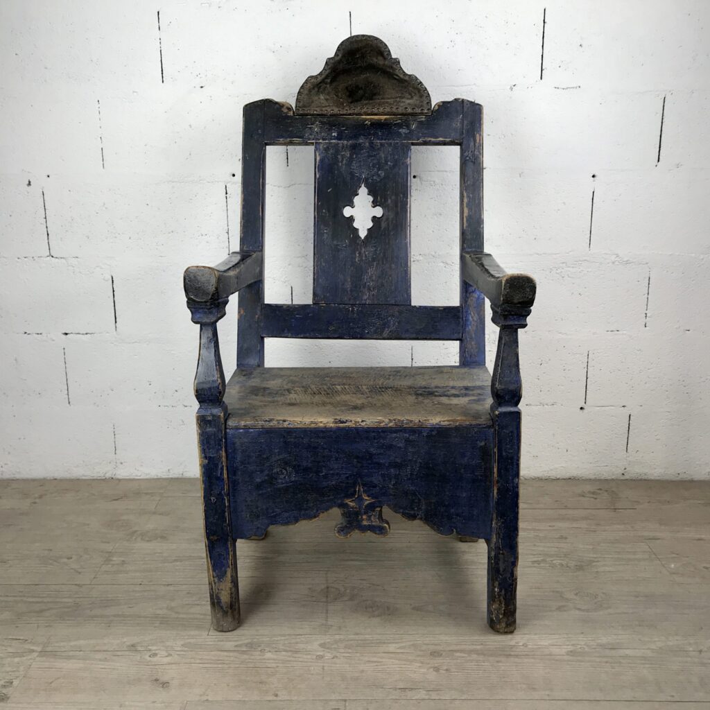 Fauteuil Bleu en bois Espagne – Image 3