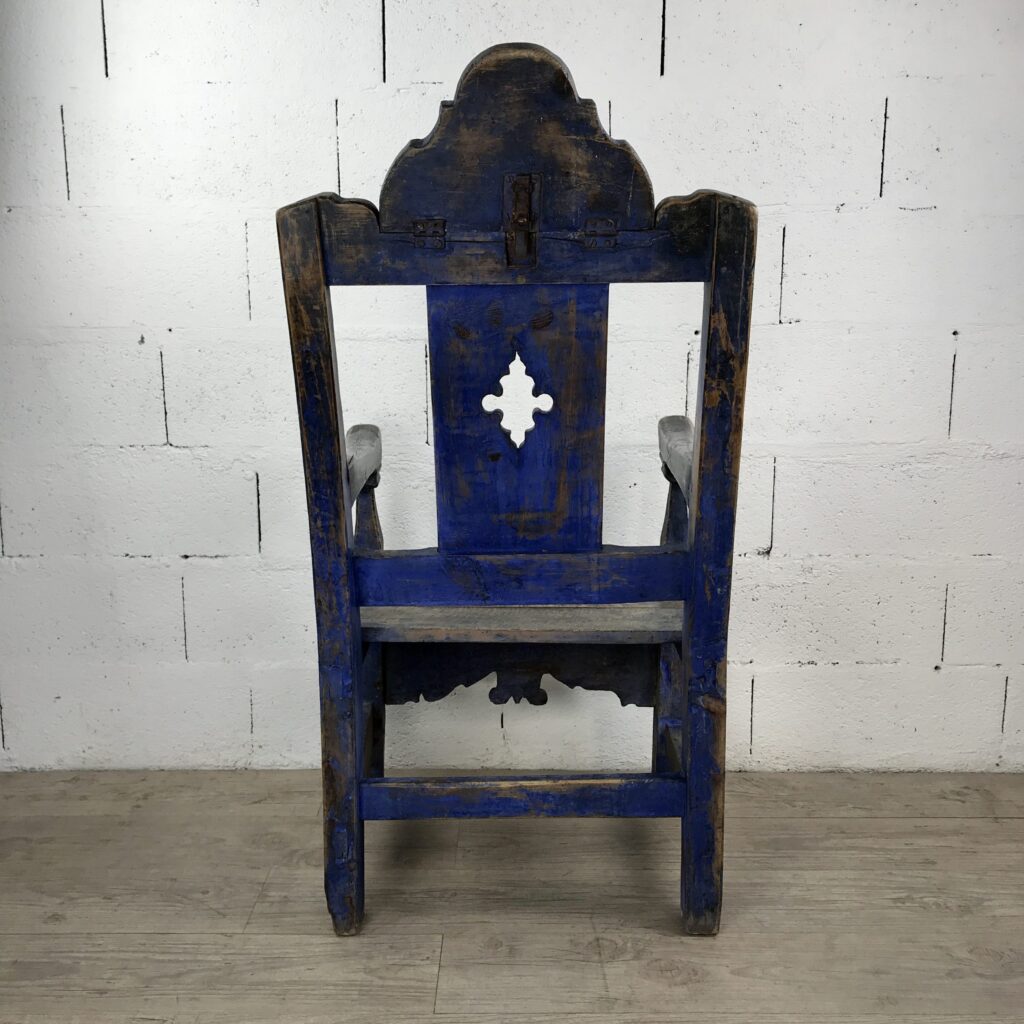 Fauteuil Bleu en bois Espagne – Image 4