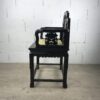 Fauteuil chinois en bois sculpté et marbre rouge pâle. – Image 2