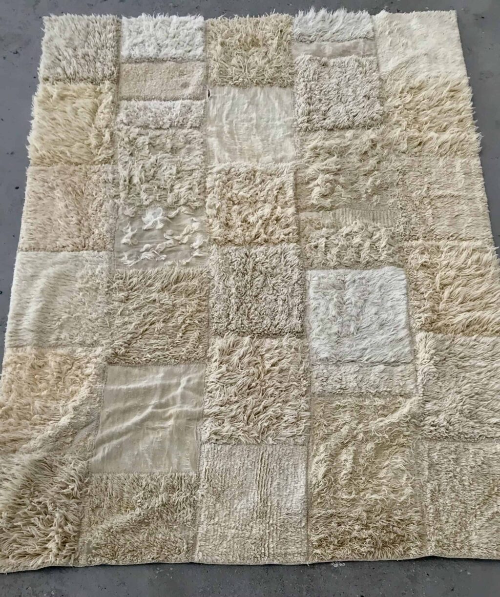 Grand tapis marocain patchwork clair