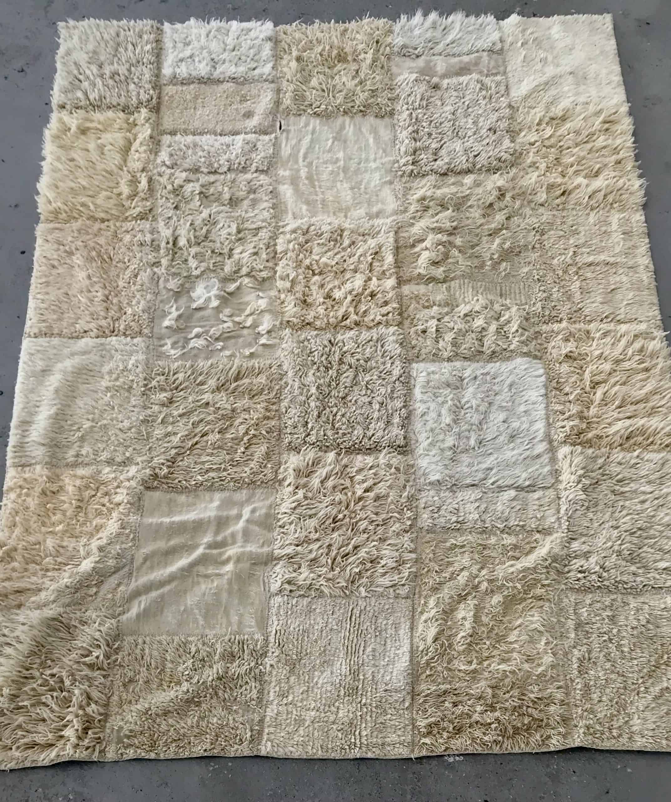 Grand tapis marocain patchwork clair