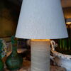 Grande paire de lampes en grés abat-jour lin naturel
