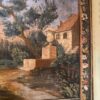 Grande toile peinte "Paysage de Provence" et bordure fleurie - montée sur chassis bois- France XVIIIe – Image 2