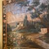 Grande toile peinte "Paysage de Provence" et bordure fleurie - montée sur chassis bois- France XVIIIe – Image 3