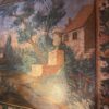 Grande toile peinte "Paysage de Provence" et bordure fleurie - montée sur chassis bois- France XVIIIe – Image 5