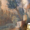 Grande toile peinte "Paysage de Provence" et bordure fleurie - montée sur chassis bois- France XVIIIe – Image 4