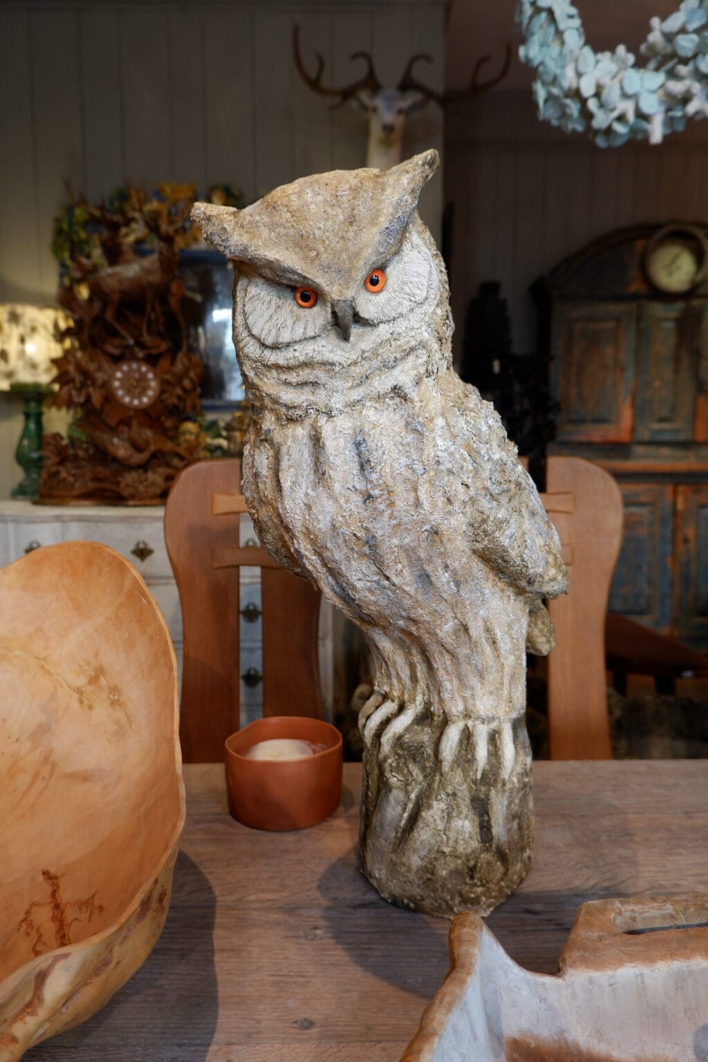Grand Hibou en papier maché -Unique piece by a french artist. – Image 2