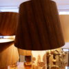 Paire de grandes lampes en grés "feuilles de marroniers" -Danemark ca.1970 + Aj fil de cuivre oxydé – Image 2