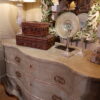 Très grande commode double galbe patine bleu pâle XIXe – Image 8