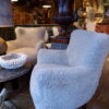Paire de fauteuils recouverts de mouton beige sable - Suède ca.1950 – Image 2