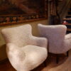 Paire de fauteuils recouverts de mouton beige sable - Suède ca.1950 – Image 7