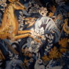 Grande tapisserie d'Aubusson "Cerf dans la Forêt sur fond bleu" encadrée -ca.1980 – Image 3
