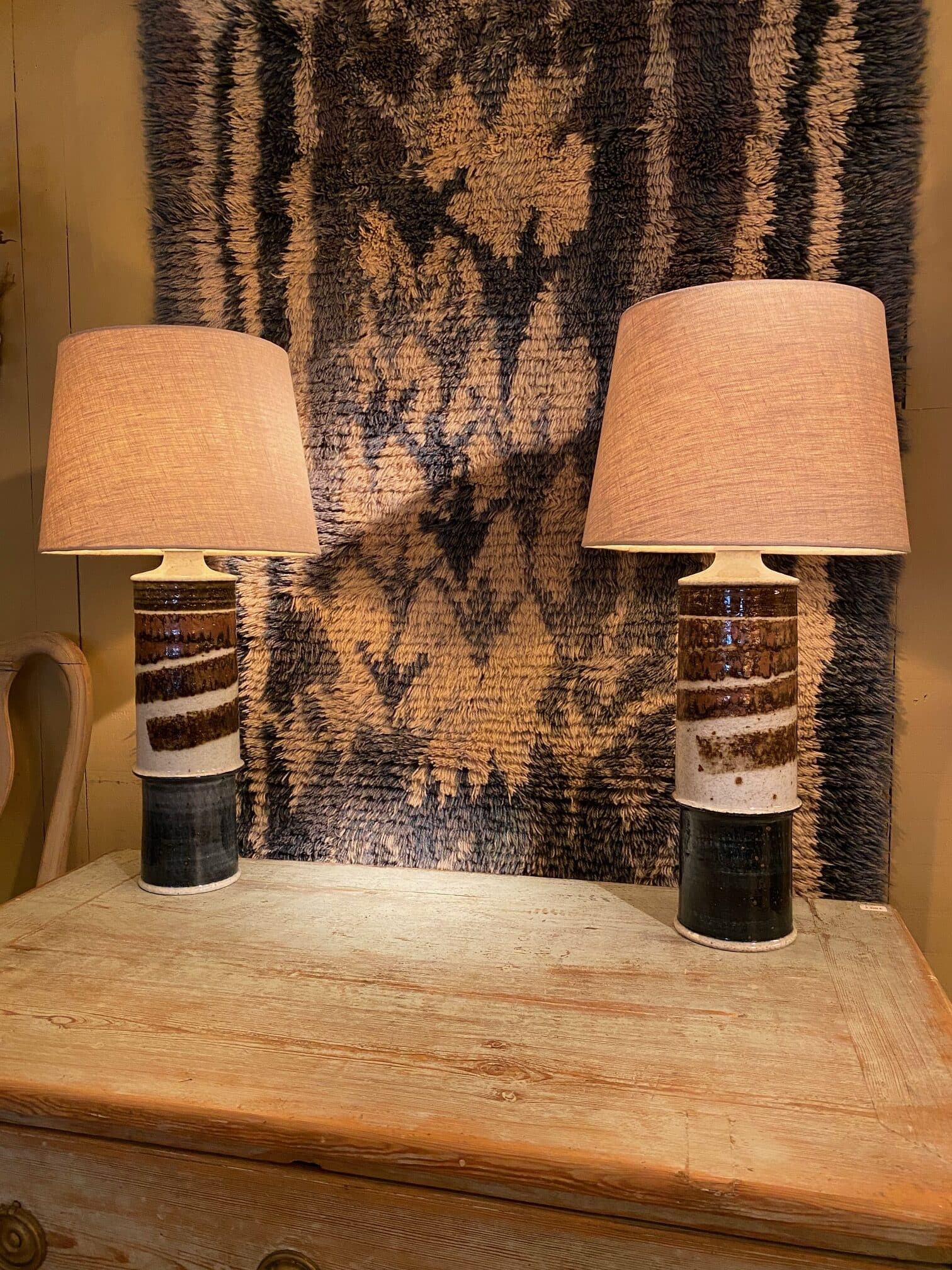 Paire de lampes Japan par Inger Persson pour Rörstrand Ateljé – Suède ca.1960