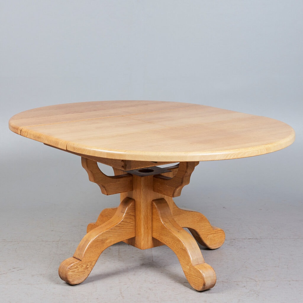 Table ronde extensible en chêne naturel - ca.1960 – Image 10