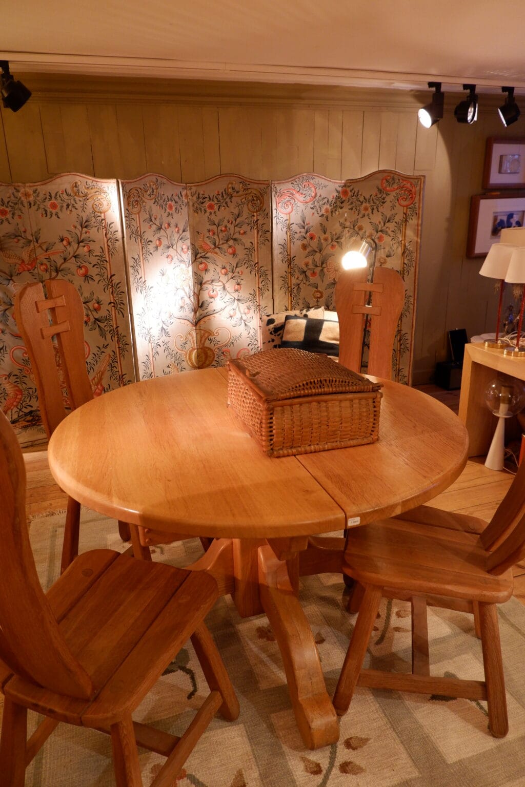 Table ronde extensible en chêne naturel - ca.1960 – Image 5