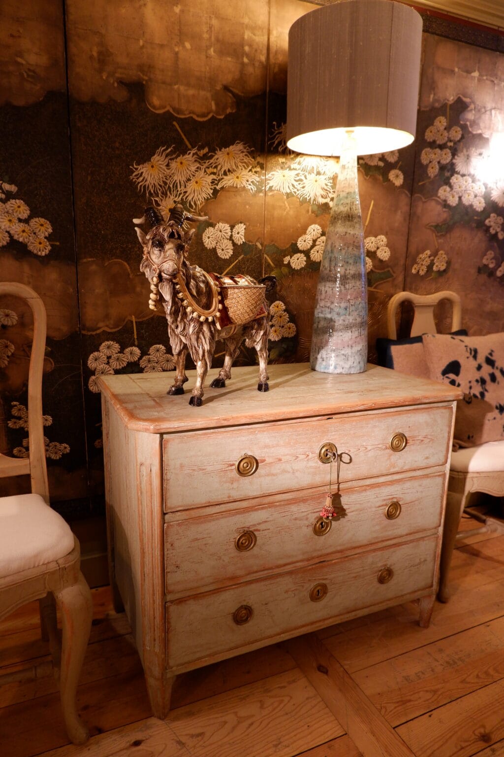 Commode gustavienne patine bleu ciel - Suède XIXe – Image 10